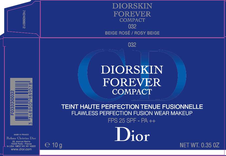 CD DiorSkin Forever Compact Flawless Perfection Fusion Wear Makeup SPF 25 - 032